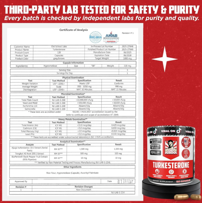 🔥 TURKESTERONE 💪 Recupera tu energía y músculos – El Anabólico Natural #1 de EE.UU.
