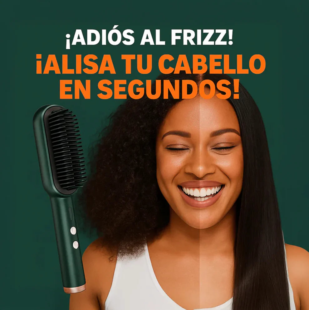 Cepillo Alisador 2 en 1  | ¡Alisa tu cabello en minutos con resultados de peluquería y sin dañarlo!