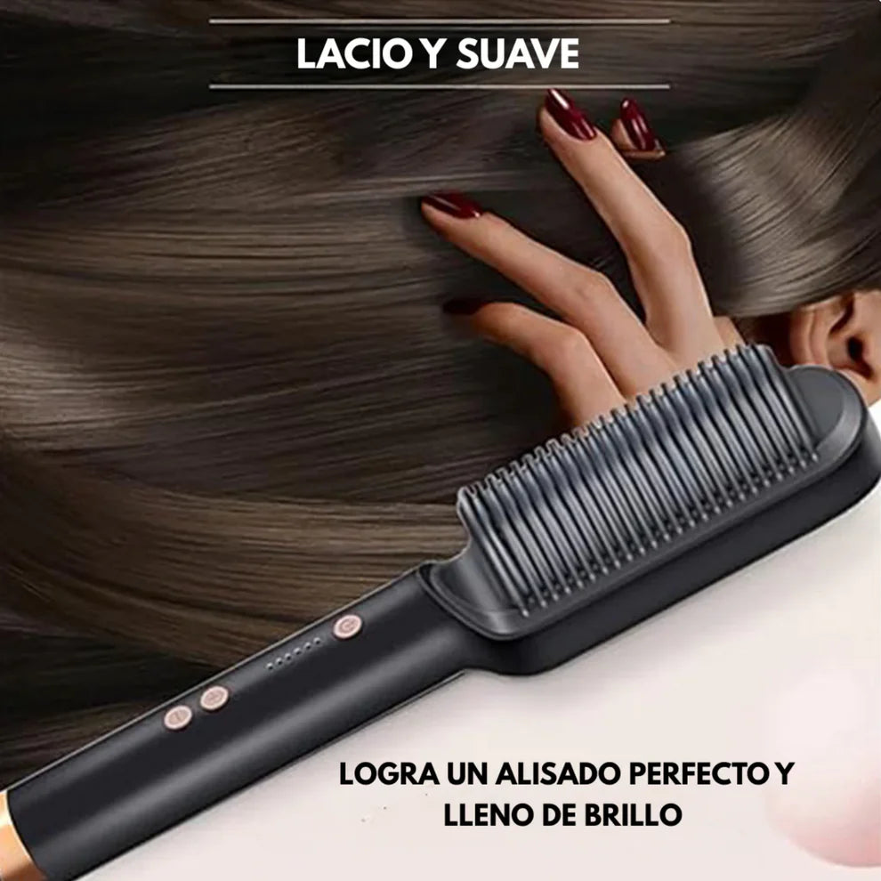 Cepillo Alisador 2 en 1  | ¡Alisa tu cabello en minutos con resultados de peluquería y sin dañarlo!